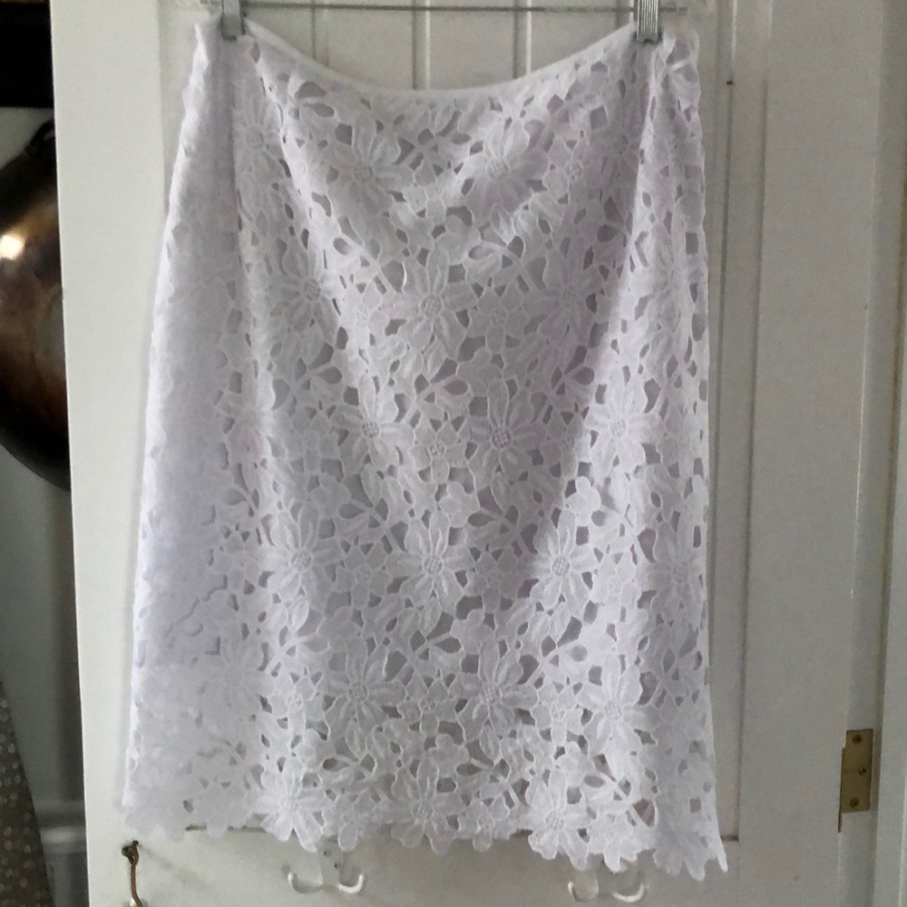 White lace overlay skirt